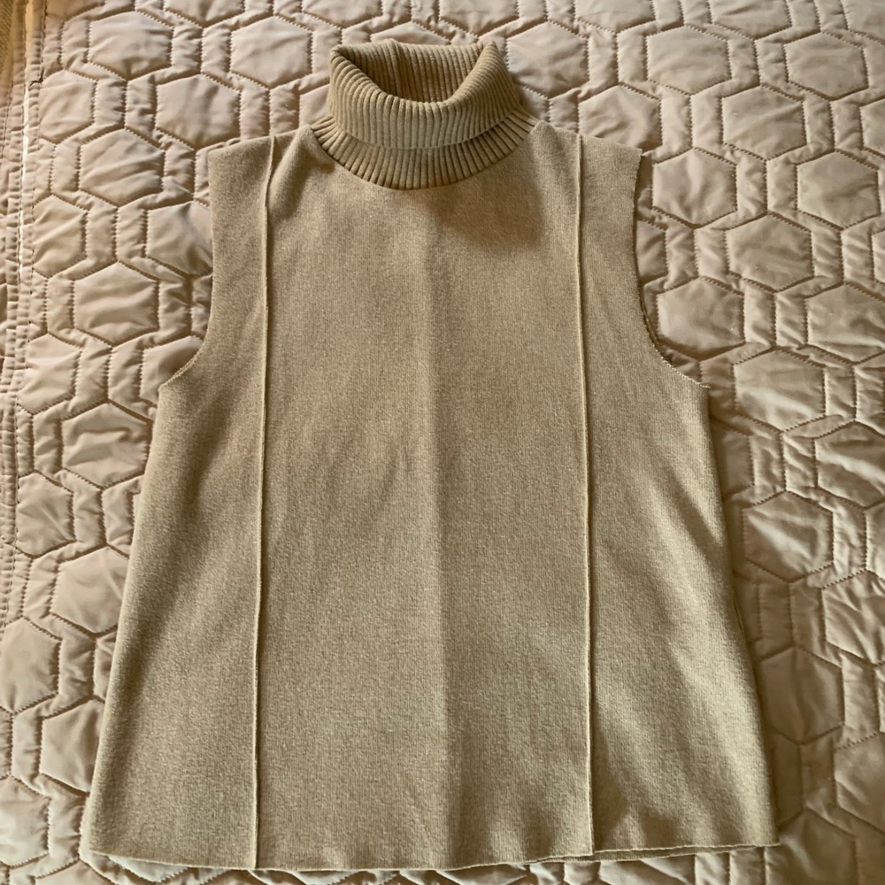 NWOT Zara Sleeveless Turtleneck Sweater Classic Business Casual